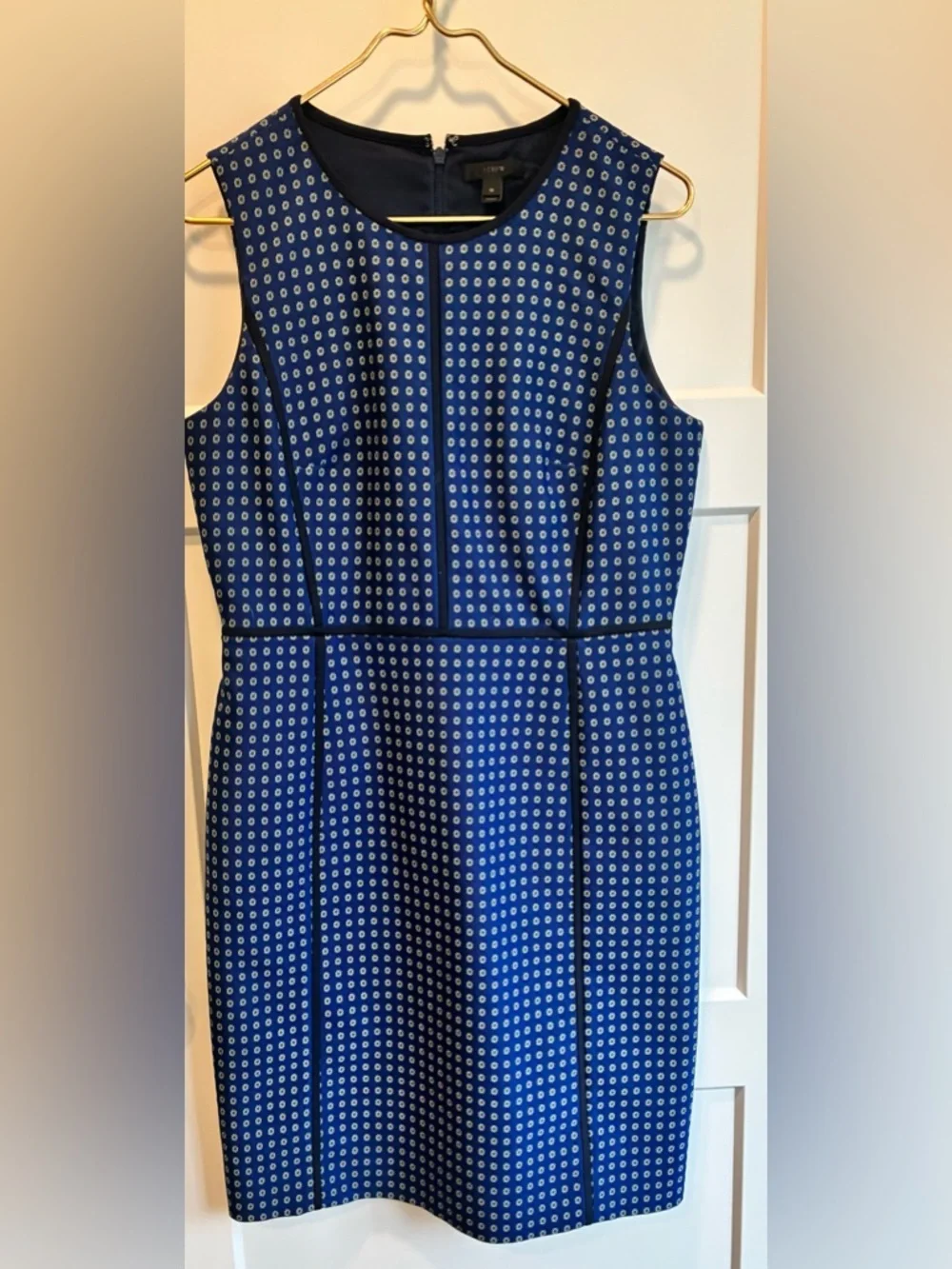 J. Crew Paneled Sheath Dress blue navy Green Size 10 preppy